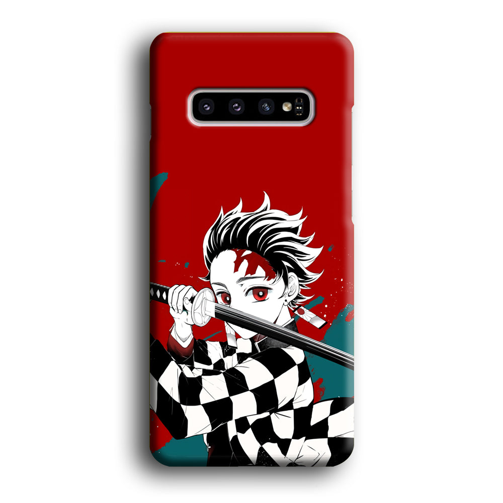 Demon Slayer Deep Blood of Tanjiro Samsung Galaxy S10 Case