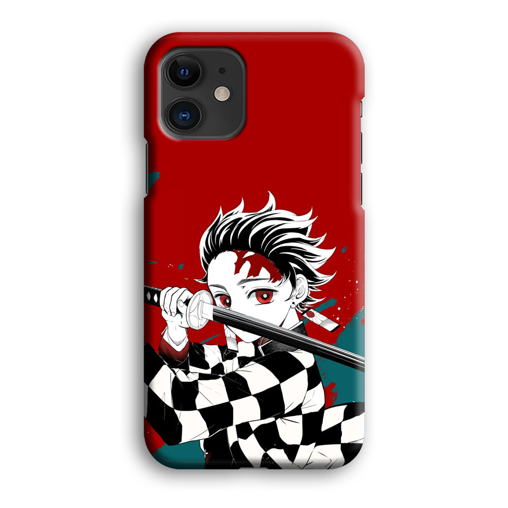 Demon Slayer Deep Blood of Tanjiro iPhone 12 Case