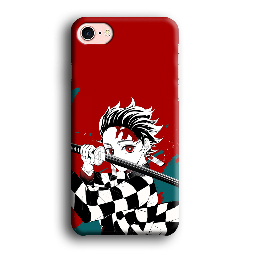 Demon Slayer Deep Blood of Tanjiro iPhone 8 Case