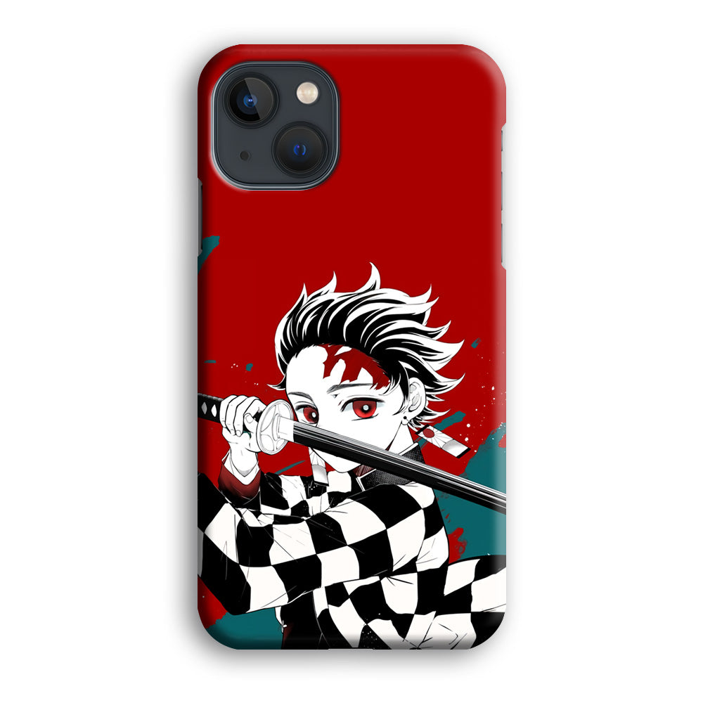 Demon Slayer Deep Blood of Tanjiro iPhone 13 Case