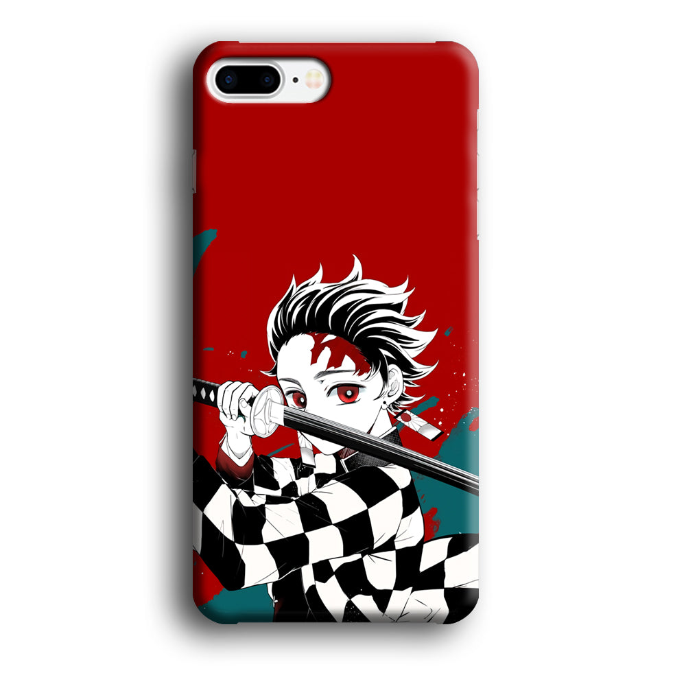 Demon Slayer Deep Blood of Tanjiro iPhone 8 Plus Case