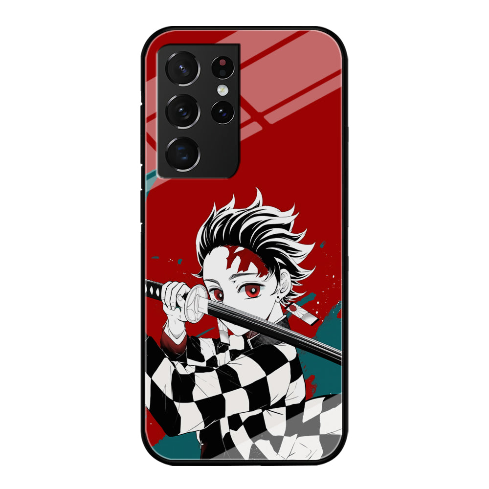 Demon Slayer Deep Blood of Tanjiro Samsung Galaxy S21 Ultra Case