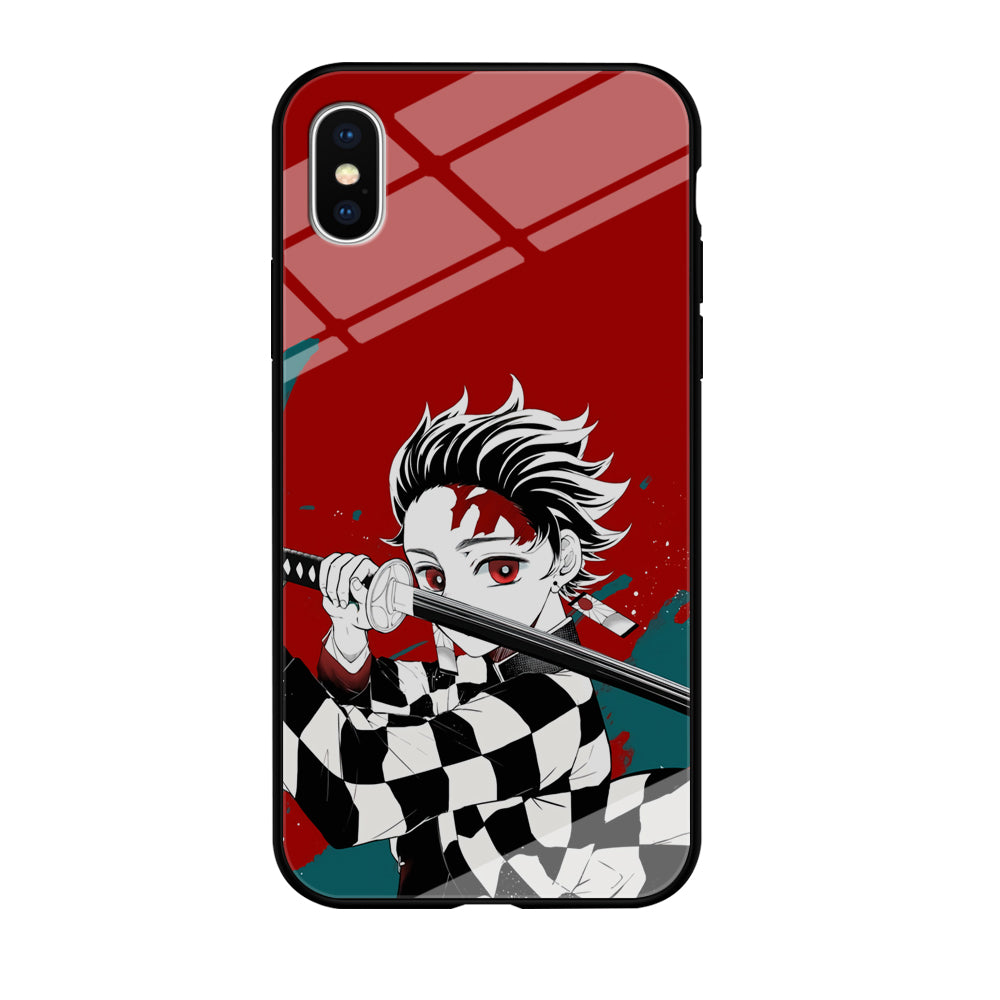 Demon Slayer Deep Blood of Tanjiro iPhone X Case