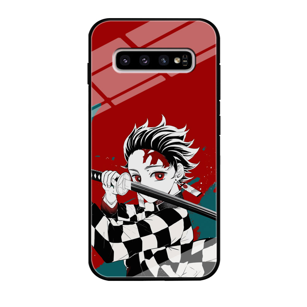 Demon Slayer Deep Blood of Tanjiro Samsung Galaxy S10 Case