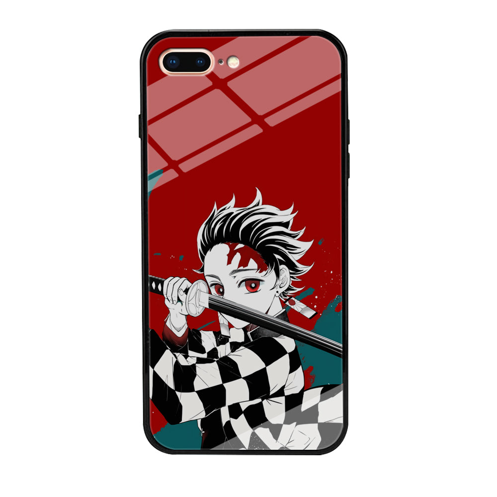 Demon Slayer Deep Blood of Tanjiro iPhone 8 Plus Case