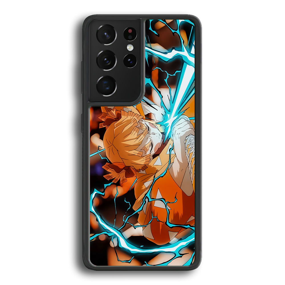 Demon Slayer Zenitsu Lightning Sword Samsung Galaxy S21 Ultra Case