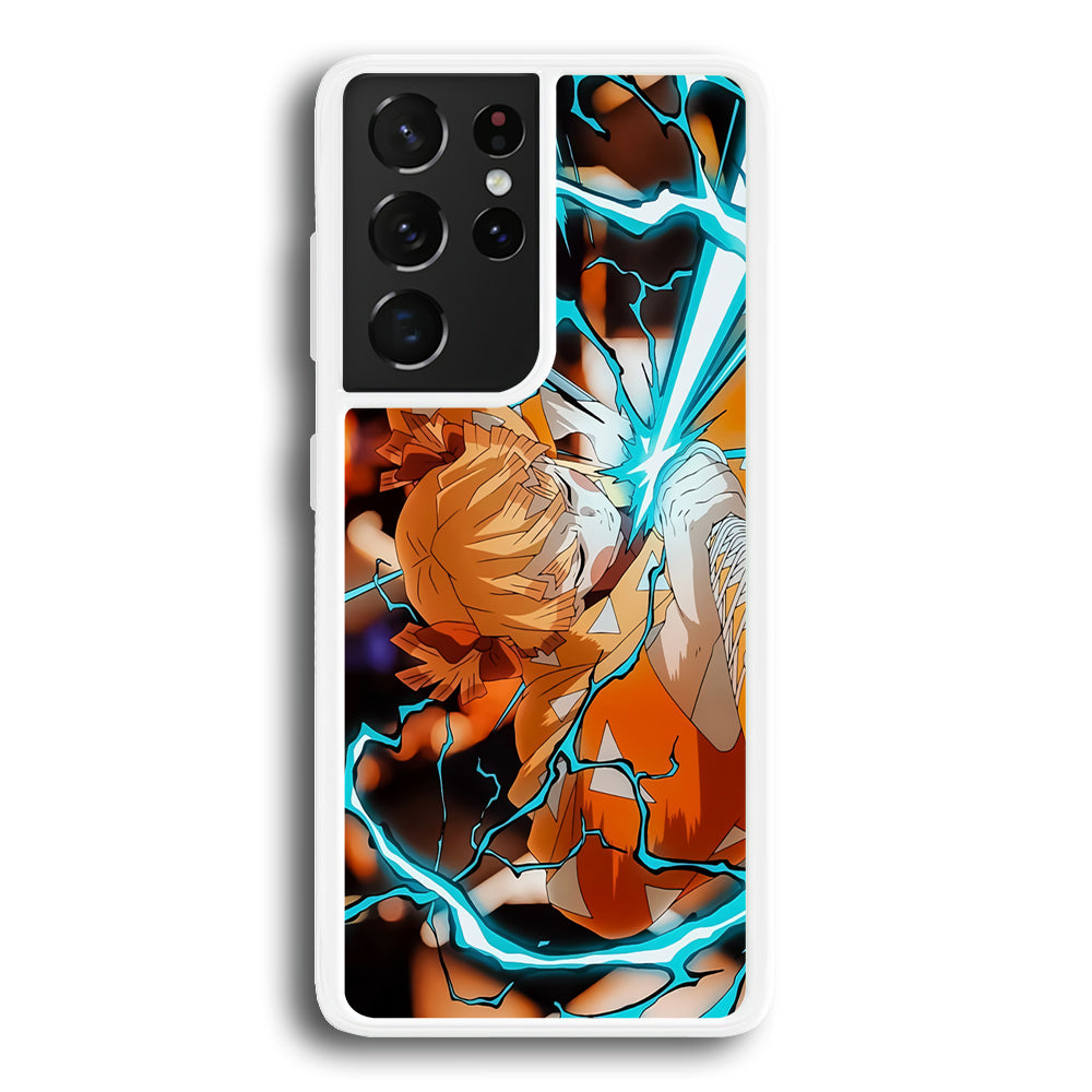 Demon Slayer Zenitsu Lightning Sword Samsung Galaxy S21 Ultra Case