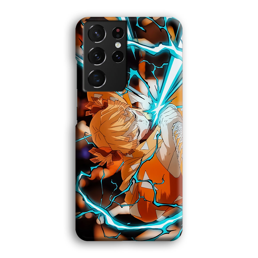 Demon Slayer Zenitsu Lightning Sword Samsung Galaxy S21 Ultra Case