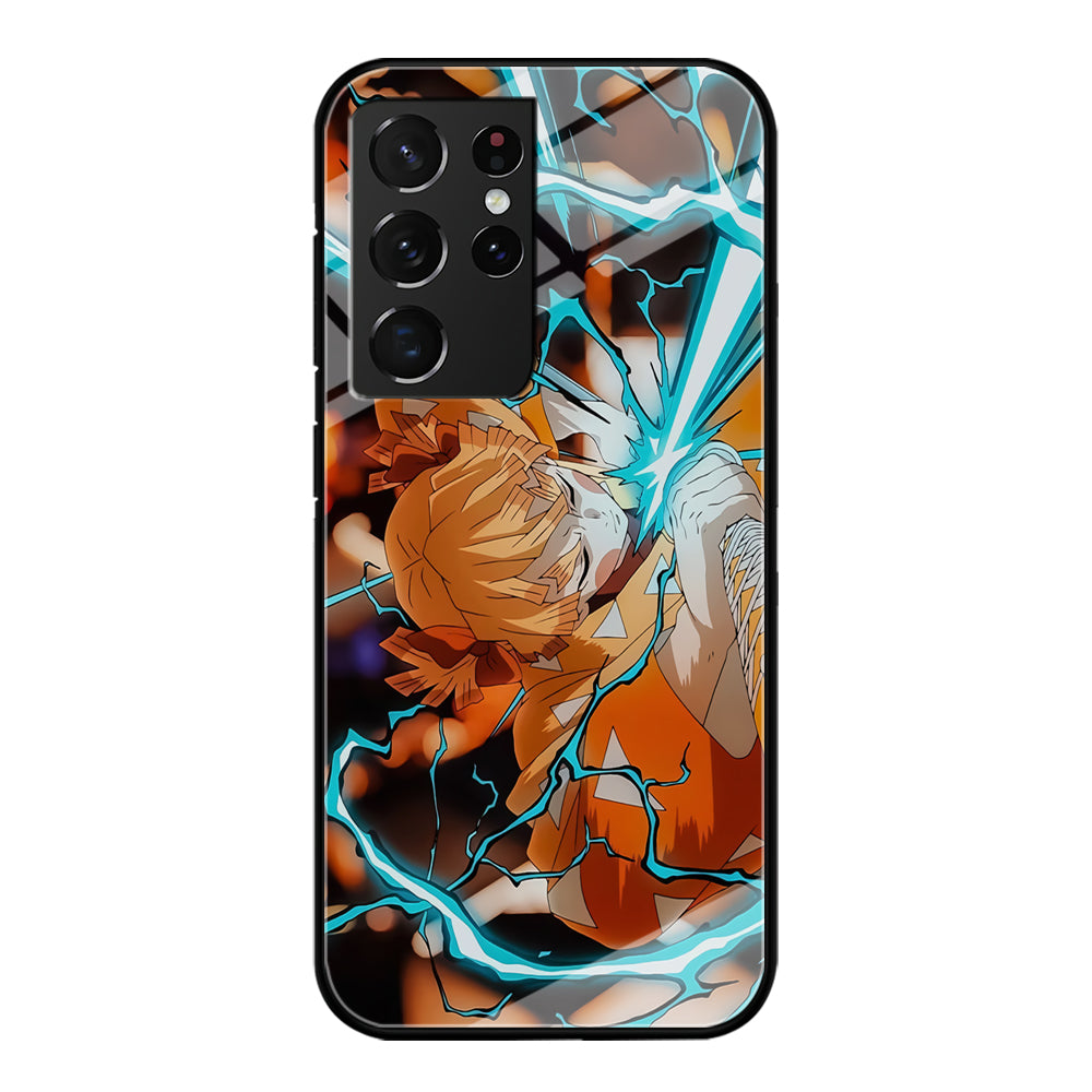 Demon Slayer Zenitsu Lightning Sword Samsung Galaxy S21 Ultra Case