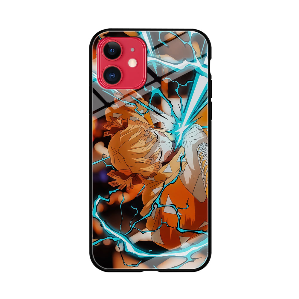 Demon Slayer Zenitsu Lightning Sword iPhone 11 Case Tempered Glass Case