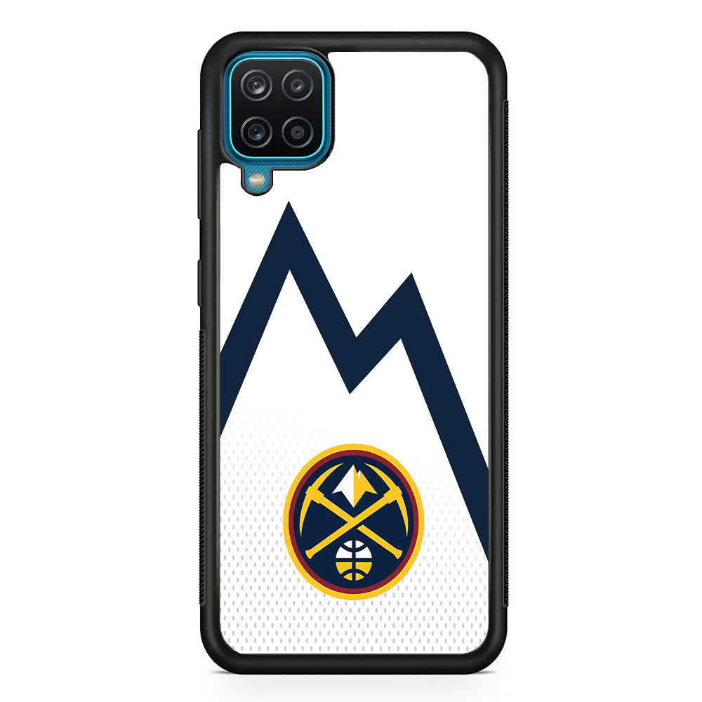 Denver Nuggets Emblem Line In White Samsung Galaxy A12 Case