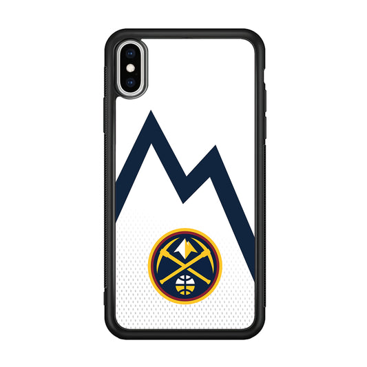 Denver Nuggets Emblem Line In White iPhone XS Case