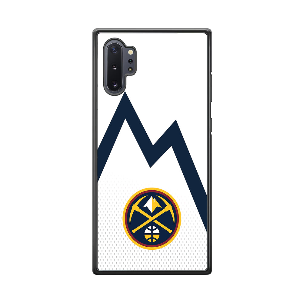 Denver Nuggets Emblem Line In White Samsung Galaxy Note 10 Plus Case