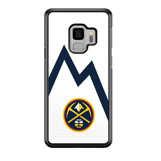 Denver Nuggets Emblem Line In White Samsung Galaxy S9 Case
