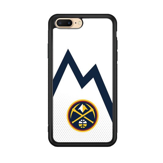Denver Nuggets Emblem Line In White iPhone 8 Plus Case