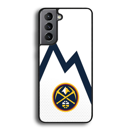Denver Nuggets Emblem Line In White Samsung Galaxy S21 Plus Case - Carneyforia