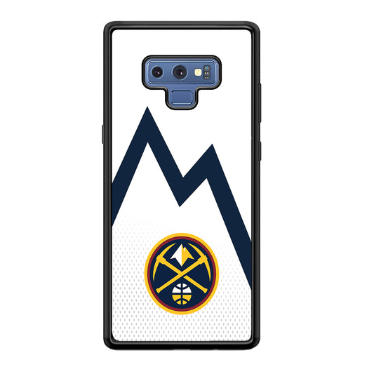 Denver Nuggets Emblem Line In White Samsung Galaxy Note 9 Case