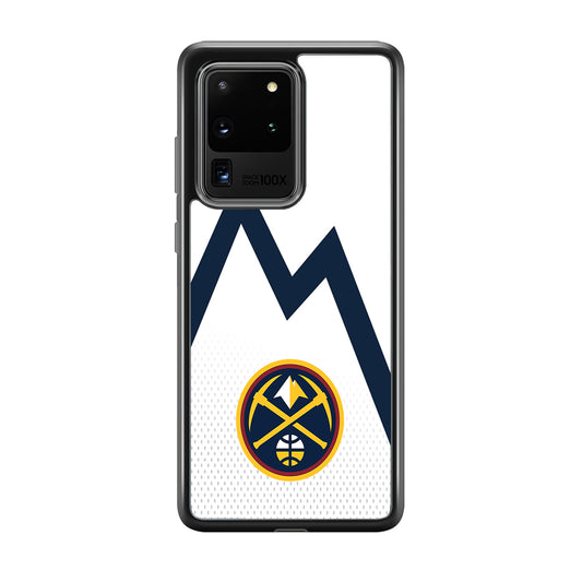 Denver Nuggets Emblem Line In White Samsung Galaxy S20 Ultra Case