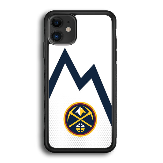 Denver Nuggets Emblem Line In White iPhone 12 Case