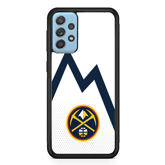 Denver Nuggets Emblem Line In White Samsung Galaxy A72 Case