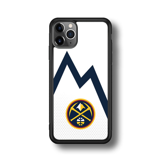 Denver Nuggets Emblem Line In White iPhone 11 Pro Max Case