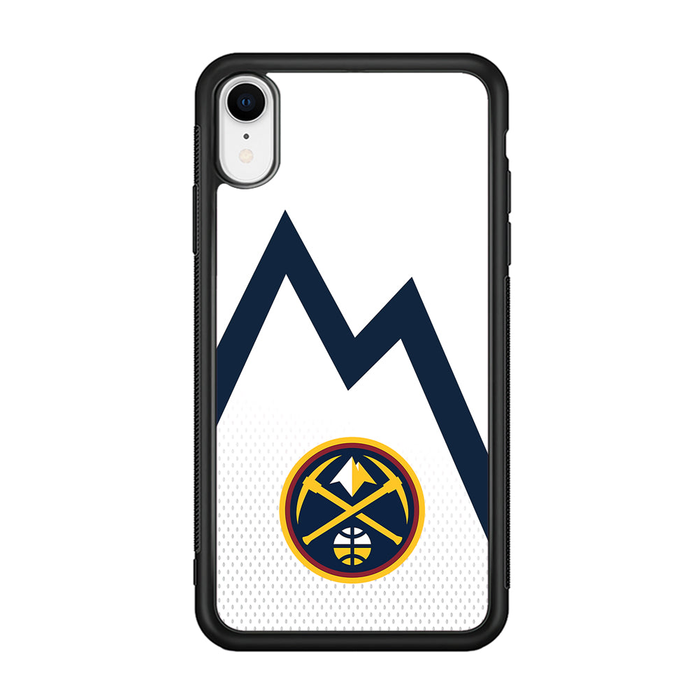 Denver Nuggets Emblem Line In White iPhone XR Case