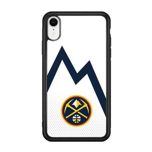 Denver Nuggets Emblem Line In White iPhone XR Case