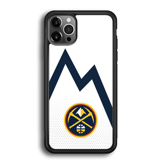 Denver Nuggets Emblem Line In White iPhone 12 Pro Max Case