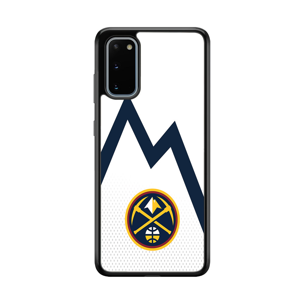 Denver Nuggets Emblem Line In White Samsung Galaxy S20 Case