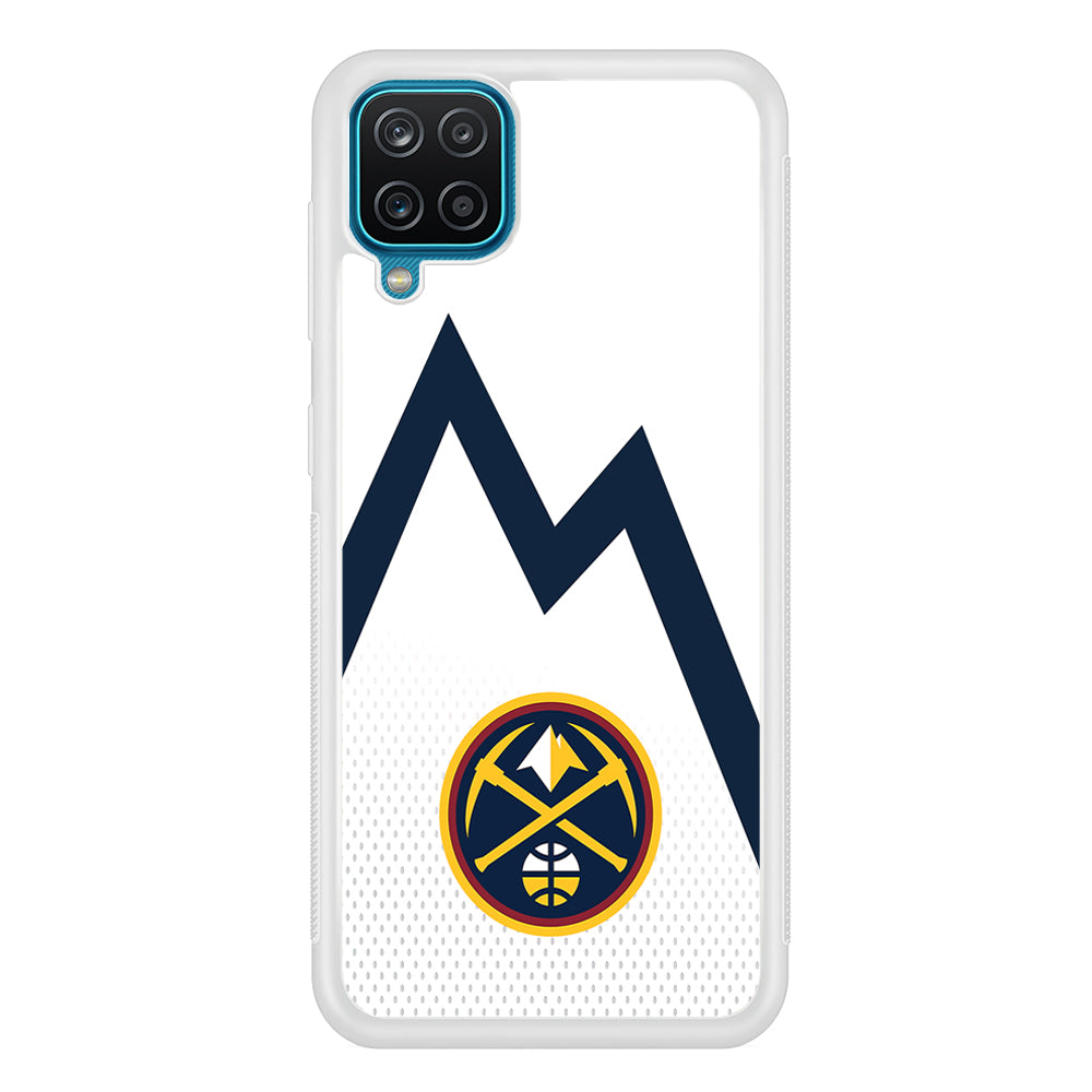 Denver Nuggets Emblem Line In White Samsung Galaxy A12 Case