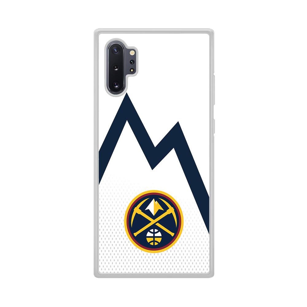 Denver Nuggets Emblem Line In White Samsung Galaxy Note 10 Plus Case