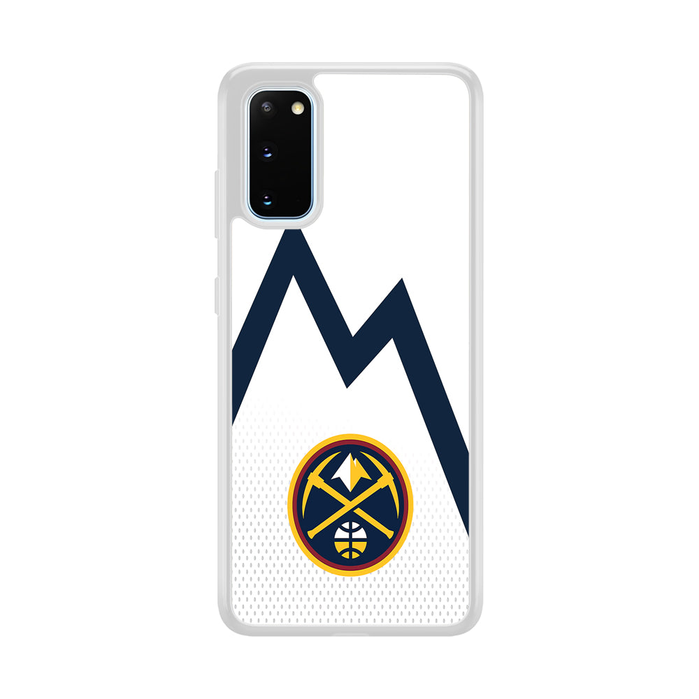 Denver Nuggets Emblem Line In White Samsung Galaxy S20 Case