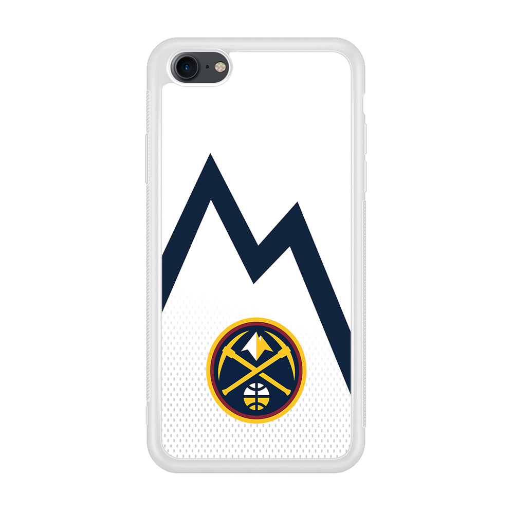 Denver Nuggets Emblem Line In White iPhone 8 Case