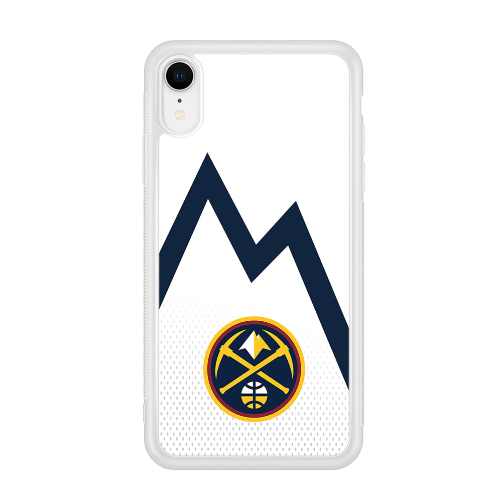 Denver Nuggets Emblem Line In White iPhone XR Case