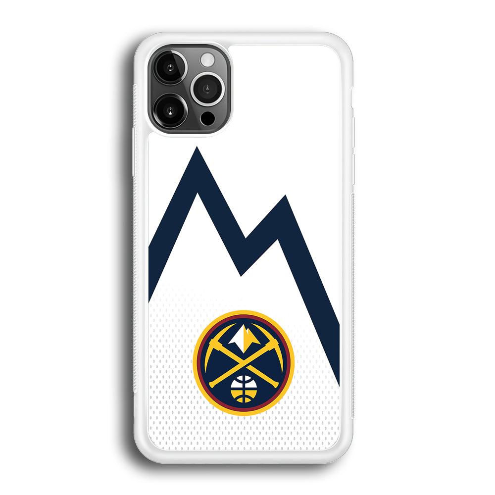 Denver Nuggets Emblem Line In White iPhone 12 Pro Max Case