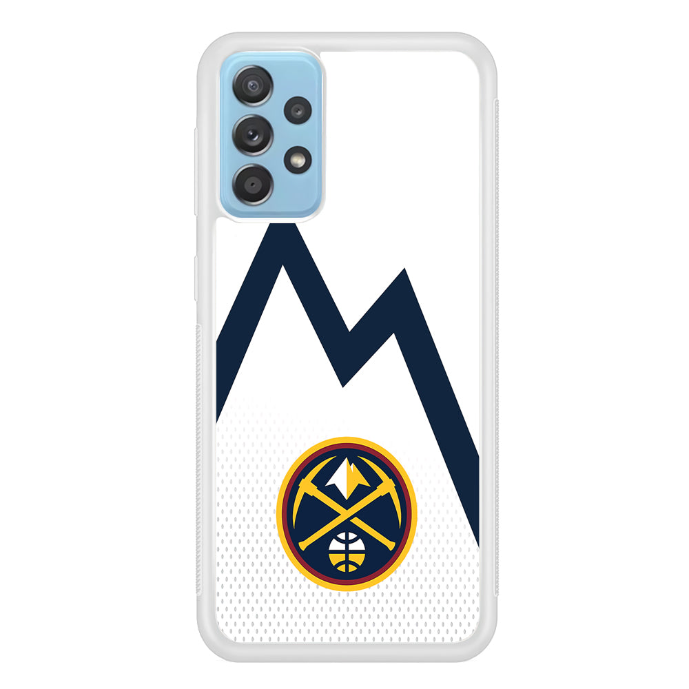 Denver Nuggets Emblem Line In White Samsung Galaxy A52 Case