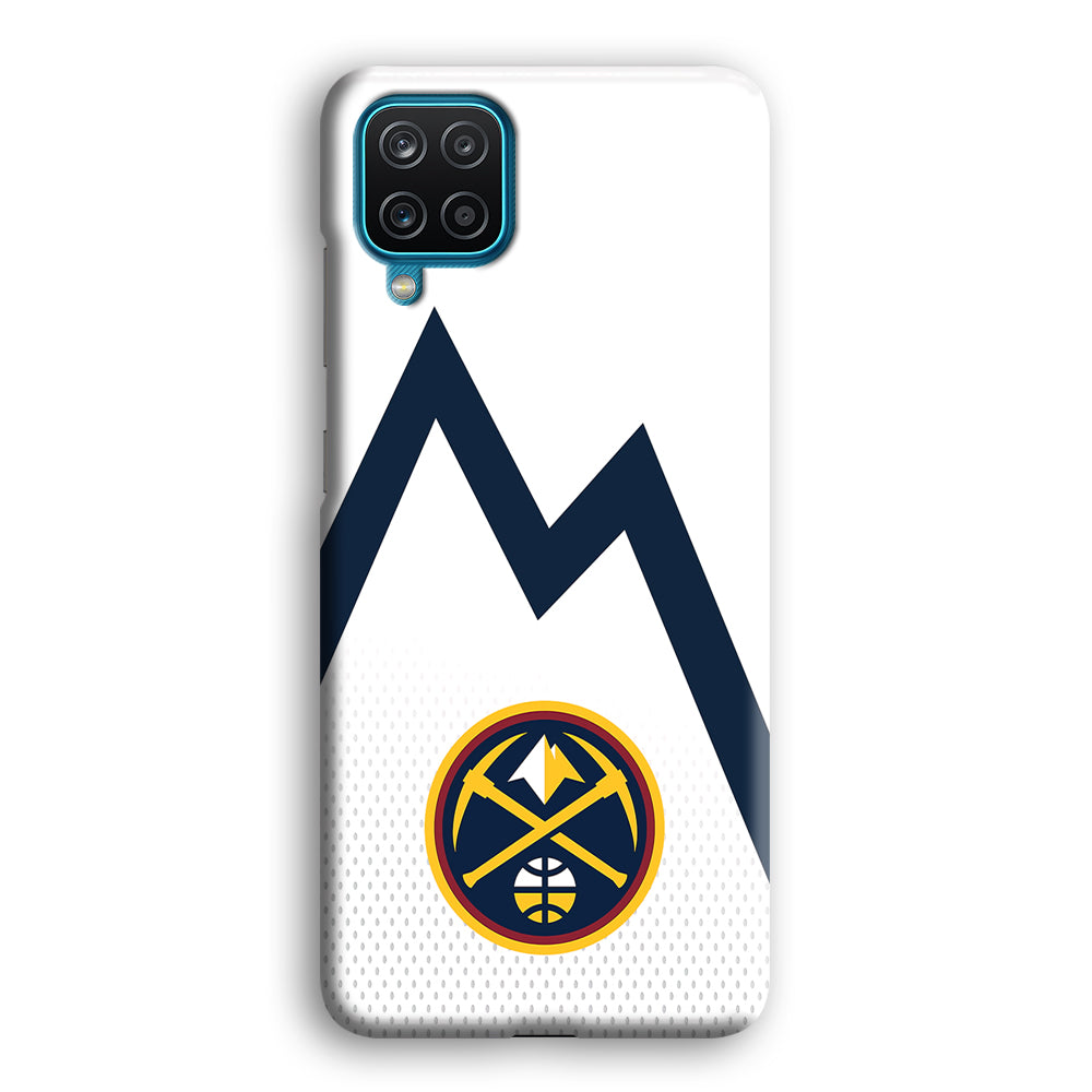 Denver Nuggets Emblem Line In White Samsung Galaxy A12 Case