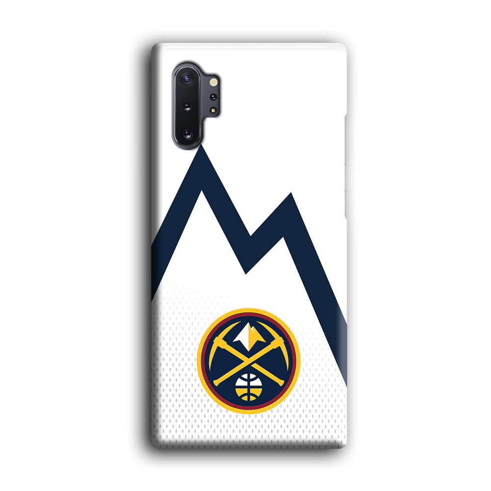 Denver Nuggets Emblem Line In White Samsung Galaxy Note 10 Plus Case