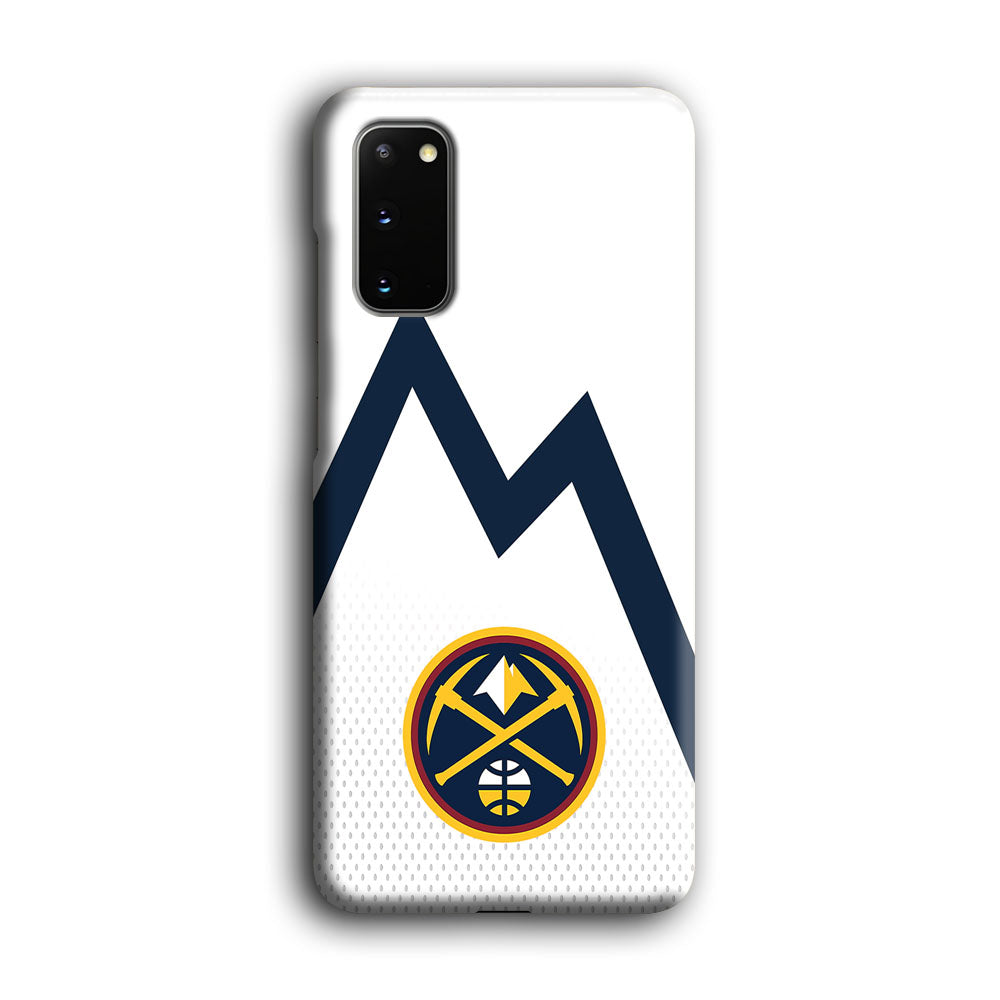 Denver Nuggets Emblem Line In White Samsung Galaxy S20 Case