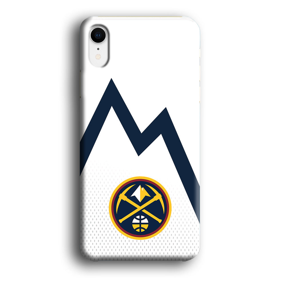 Denver Nuggets Emblem Line In White iPhone XR Case