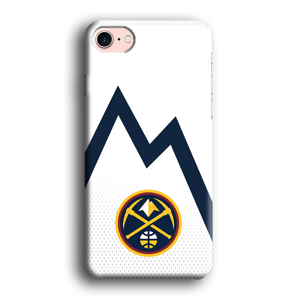 Denver Nuggets Emblem Line In White iPhone 8 Case