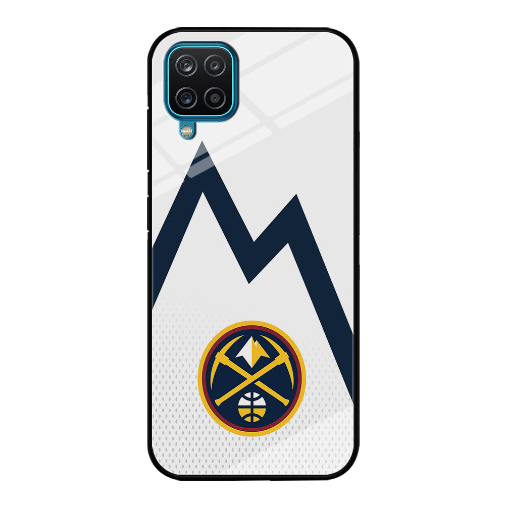 Denver Nuggets Emblem Line In White Samsung Galaxy A12 Case