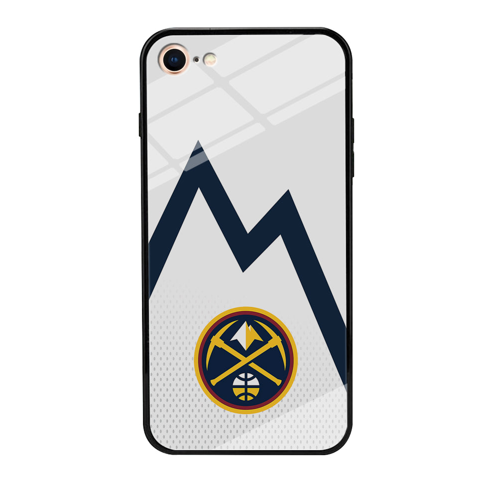 Denver Nuggets Emblem Line In White iPhone 8 Case