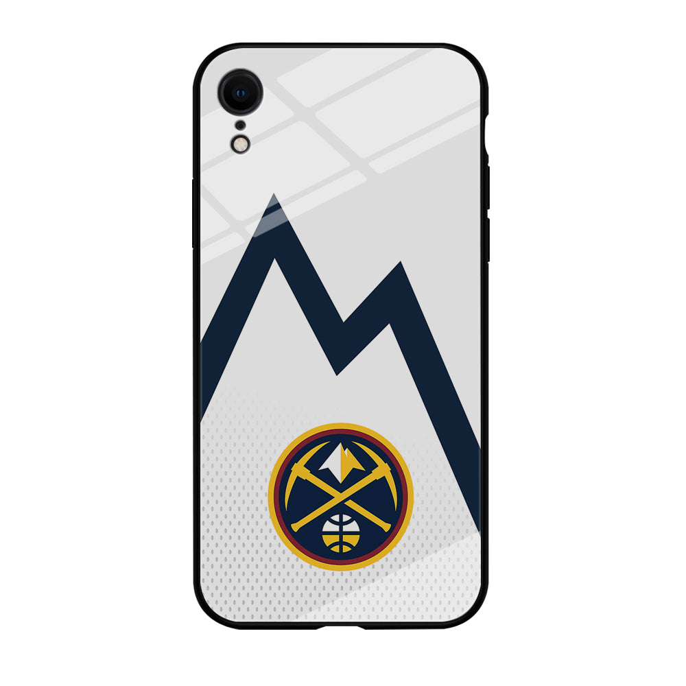 Denver Nuggets Emblem Line In White iPhone XR Case