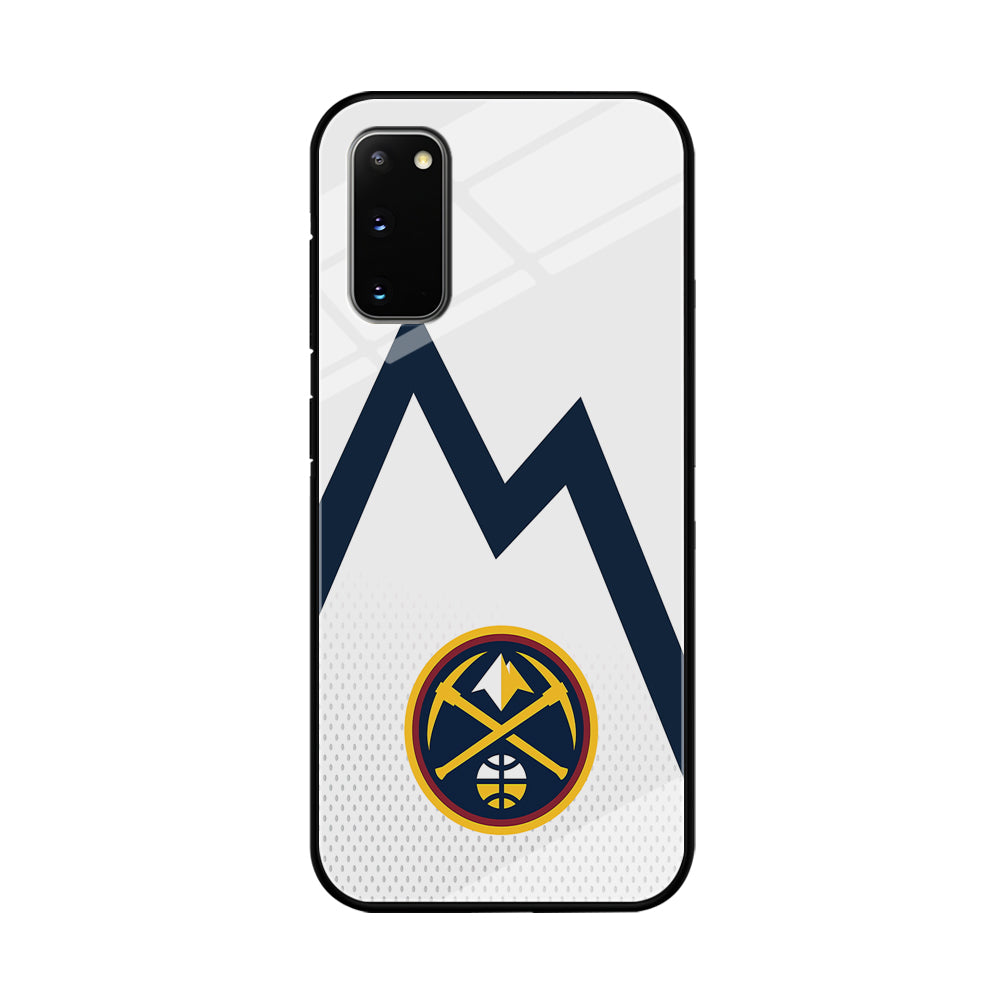 Denver Nuggets Emblem Line In White Samsung Galaxy S20 Case