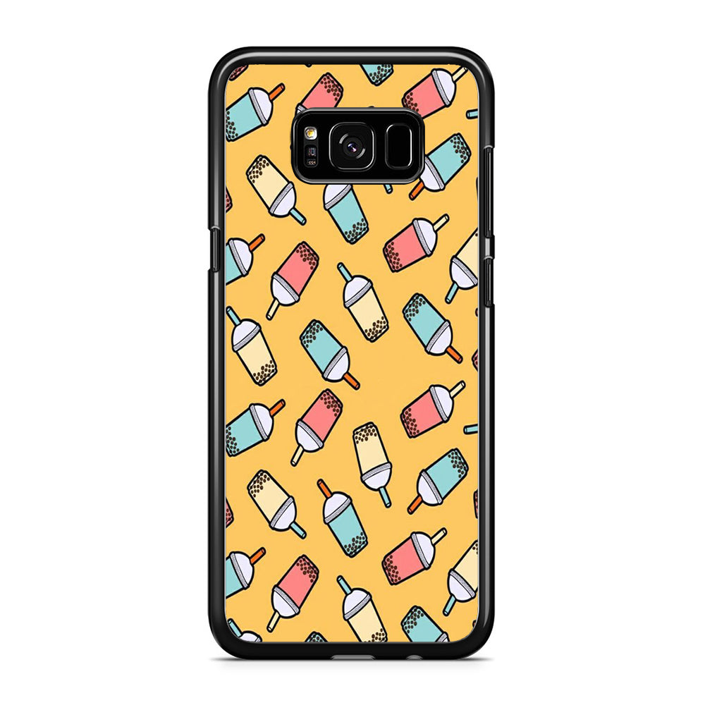 Desert Drink Boba Milk Shake Samsung Galaxy S8 Plus Case Rubber Black (2D Case)