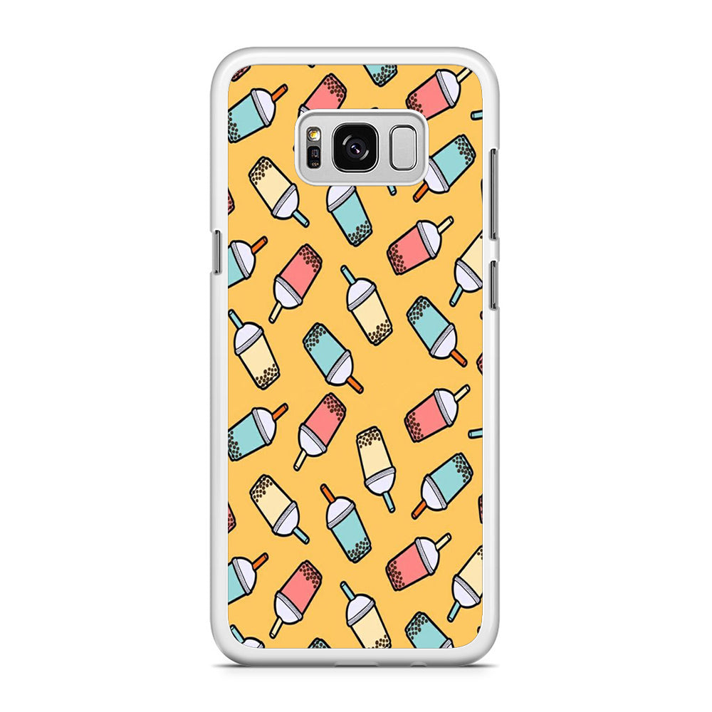 Desert Drink Boba Milk Shake Samsung Galaxy S8 Plus Case Rubber White (2D Case)