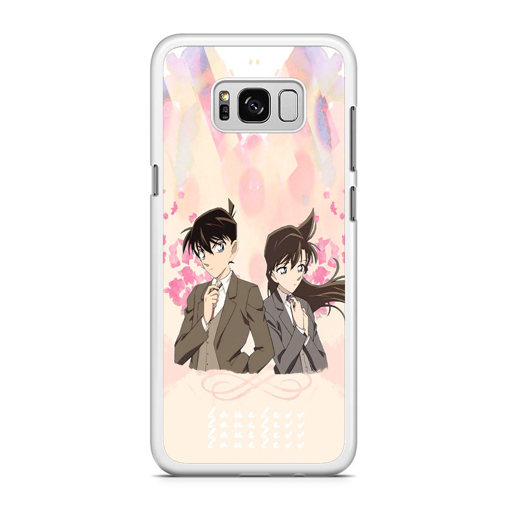 Detective Conan Sweet Couple Samsung Galaxy S8 Plus Case Rubber White (2D Case)
