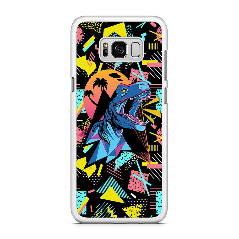 Dinosaur Roar of T-Rex Samsung Galaxy S8 Plus Case Rubber White (2D Case)