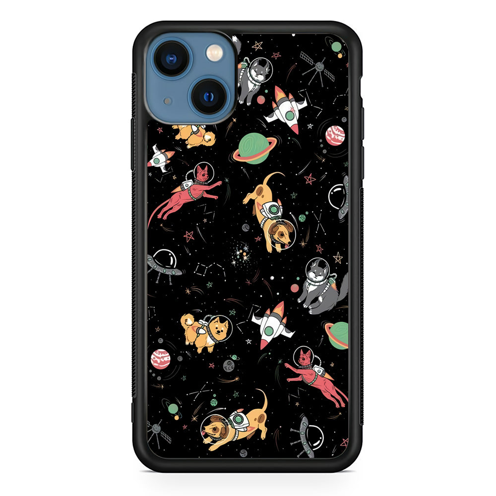 Dogs and Cats Space Form iPhone 13 Case